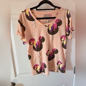 Disney Mickey Ice Cream T-shirt Peach Large